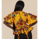 African Women's Digital Printed Short Sleeve Lace New Top