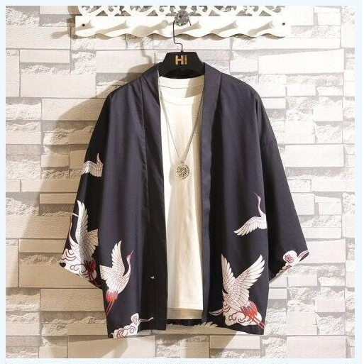 Thin 3&4-Sleeve Printed Cardigan Short-Sleeved Shirt For Men And Women