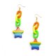 Simple Color Five-pointed Star Tassel Earrings