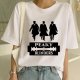 Women's White Printed T-shirt Short Sleeve