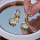 Fashion jewelry Opal Ginkgo Leaf Ear Clip Fashion Temperament
