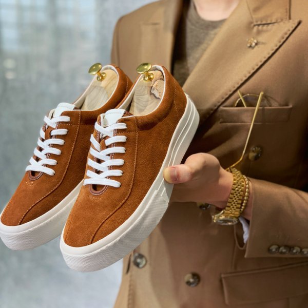 Thick-soled Suede High Contrast Color Casual Leather Shoes