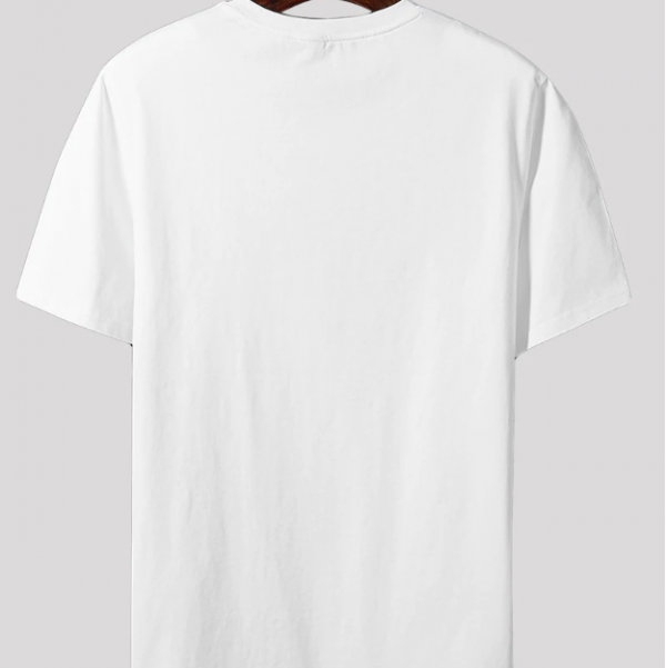 Fashion Ladies White Printed Short Sleeve T-Shirt
