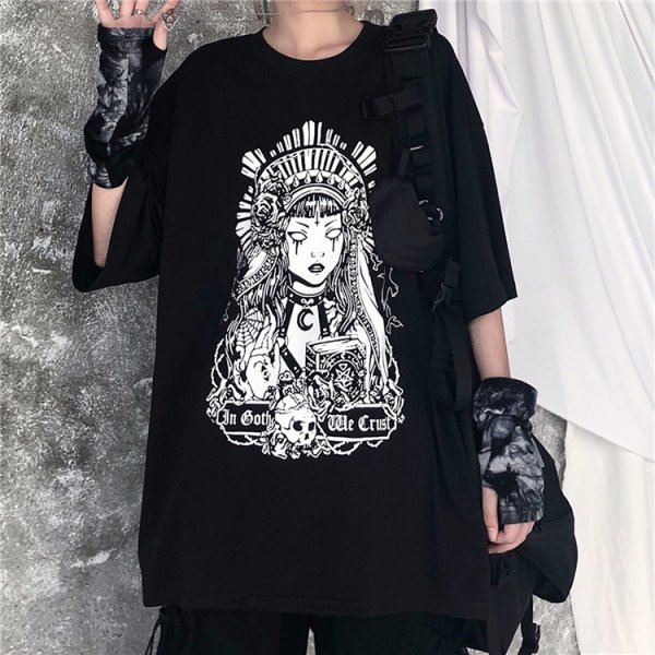 Diablo Printed Loose Short Sleeve T-shirt For Men And Women