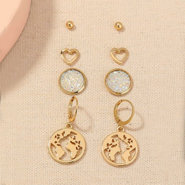Love Heart Resin earrings set