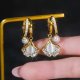 Fashion jewelry Opal Ginkgo Leaf Ear Clip Fashion Temperament