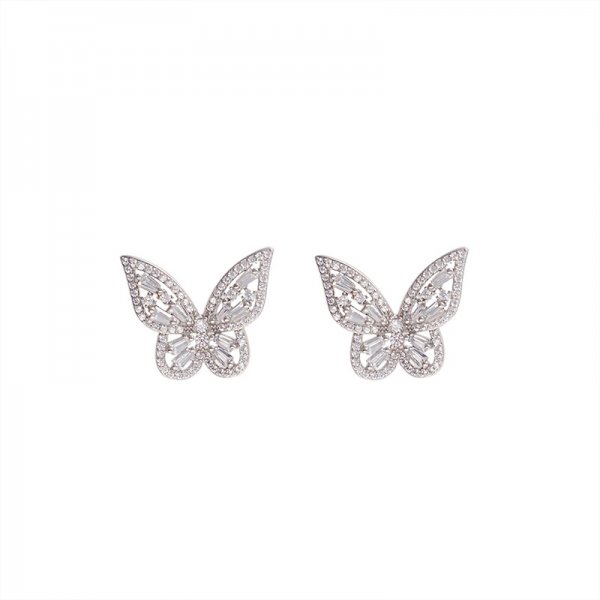 Super Flash Butterfly Zircon Earrings