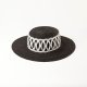 New Grid Decoration Flat Top Straw Straw Hat Outdoor Sun Protection