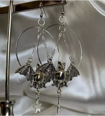 Fashion Bat Big Ring Earrings Jewelry